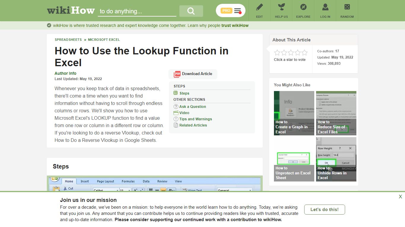 How to Use the Lookup Function in Excel: 14 Steps (with Pictures) - wikiHow